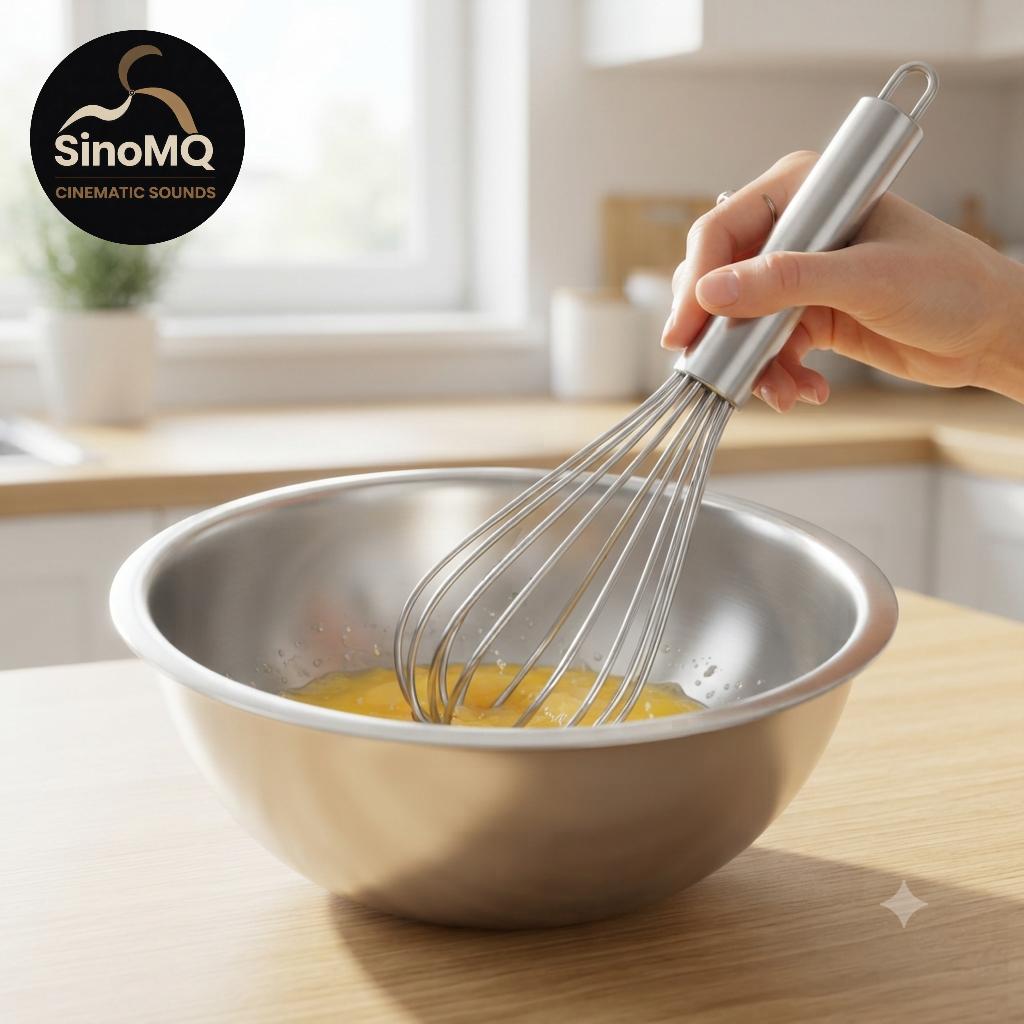 Tiếng Đánh Trứng Bằng Dụng Cụ Kim Loại Trong Tô – Metal Whisk Beating Eggs Sound